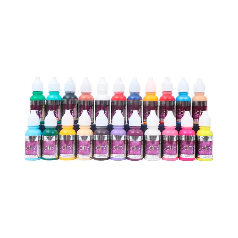 KIT DE PINTURA ACRILICA CITY NAILS - 22 COLORES